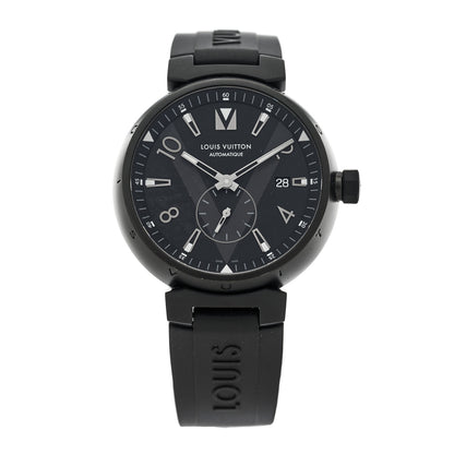 Louis Vuitton Stainless Steel Rubber 42mm Tambour Automatic Watch Black 1 of 4