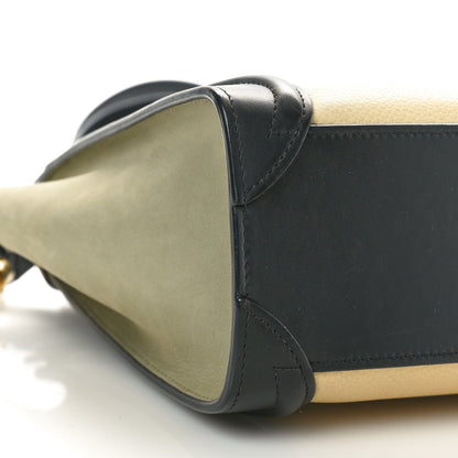 Celine Baby Grained Calfskin Nubuck Nano Tri-Color Luggage Black Butter Light Taupe 9 of 10