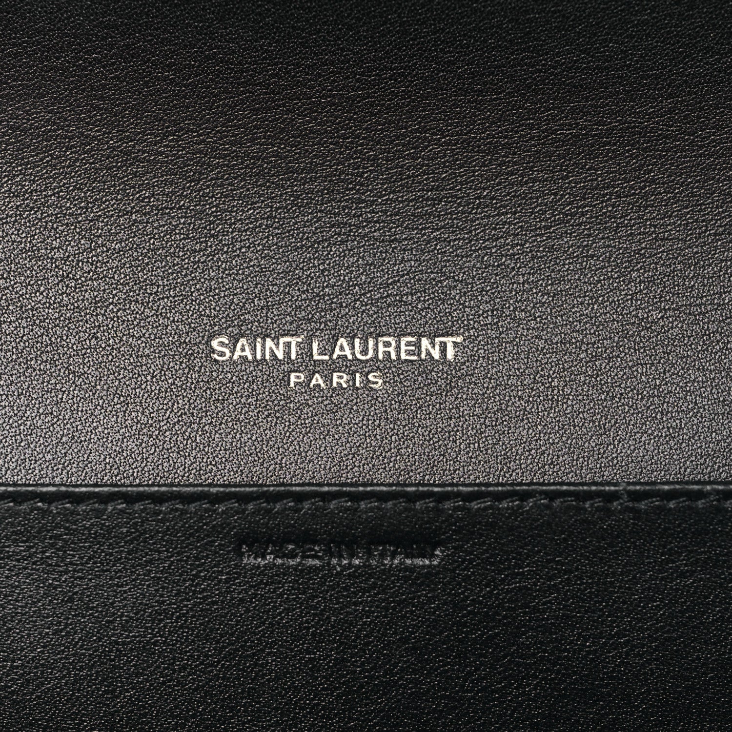 Saint Laurent Calfskin Lizard Embossed Monogram Uptown Chain Wallet Black 7 of 9