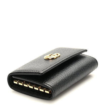 Gucci Pebbled Calfskin GG Marmont 6 Key Holder Black 4 of 6