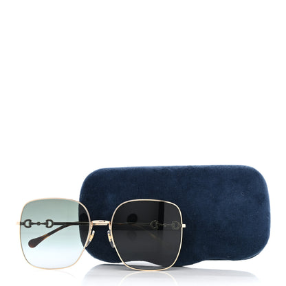 Gucci Metal Horsebit Square Frame Sunglasses GG0879S Gold 8 of 8