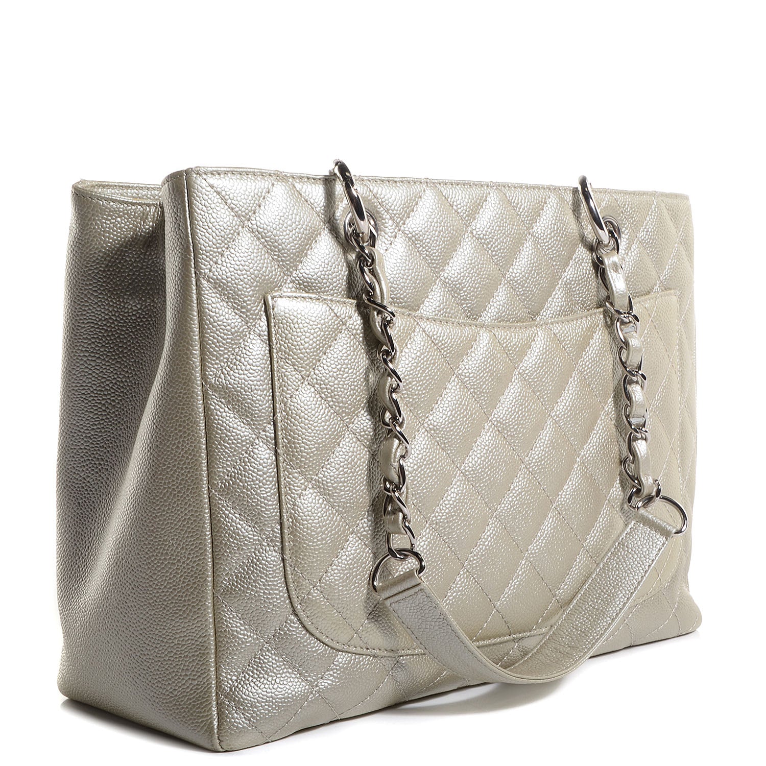 Chanel Caviar Grand Shopping Tote GST Light Gold 3 of 8