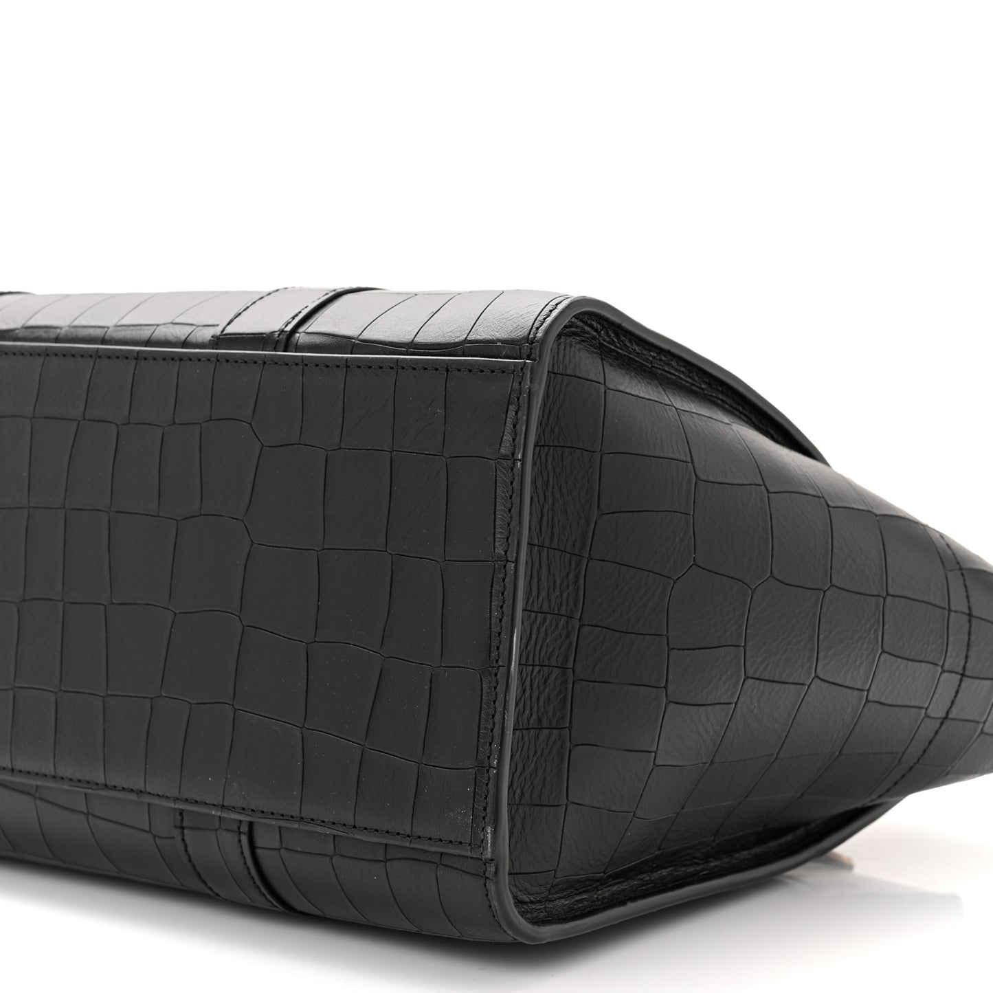 Calfskin Crocodile Embossed Bayswater Black