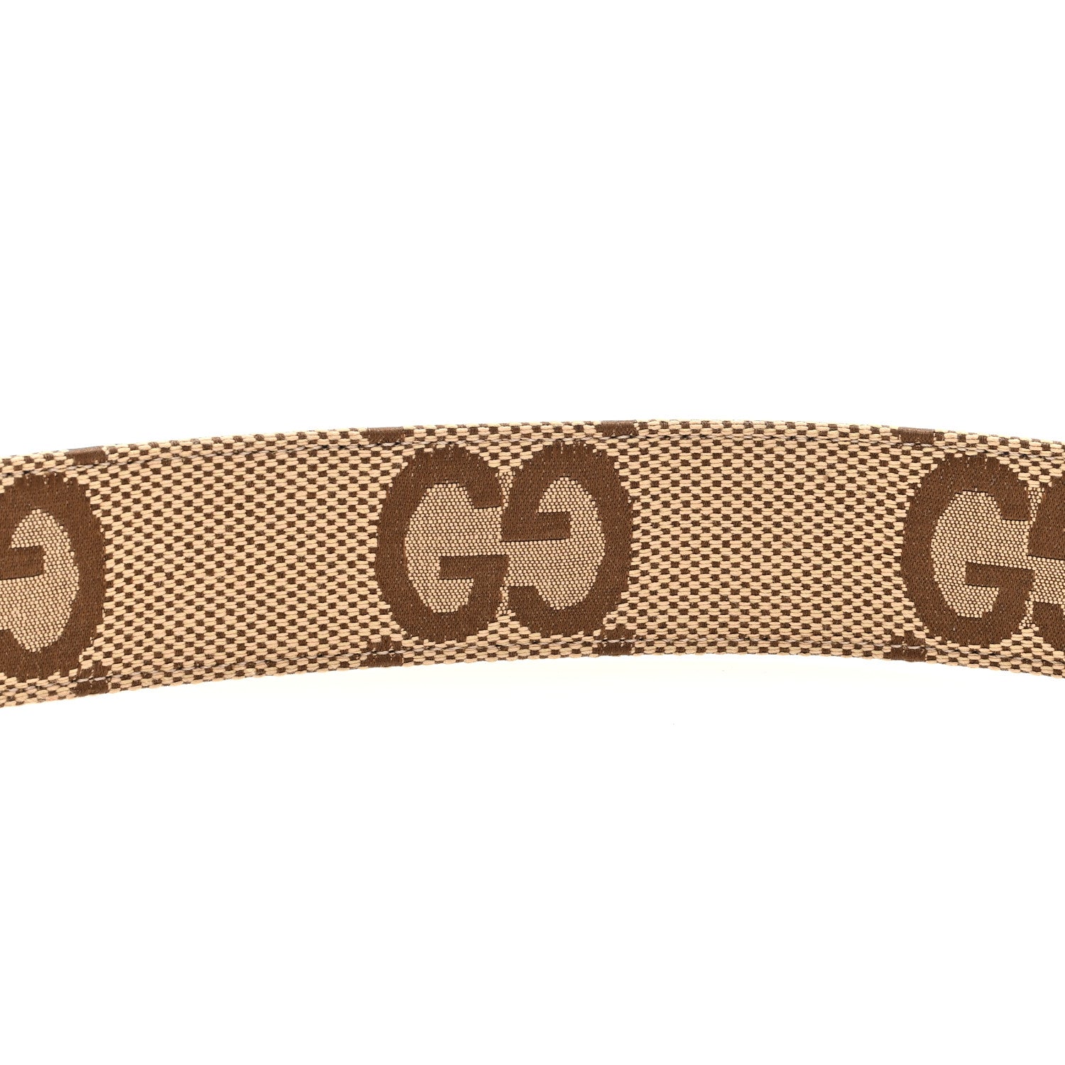 Gucci Monogram Jumbo GG Textured Dollar Calfskin Double G 40mm Belt 95 38 Camel Ebony 4 of 5