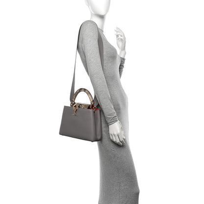 Louis Vuitton Taurillon Snakeskin Capucines BB Steeple Grey 2 of 11