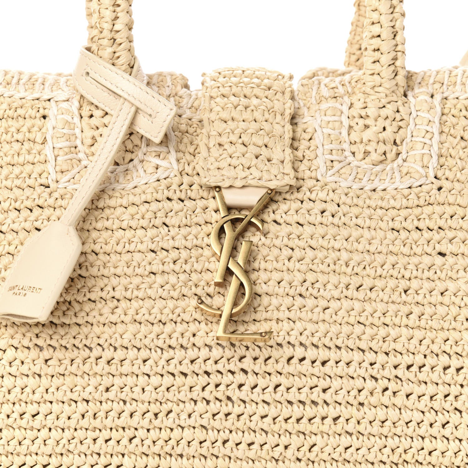 Saint Laurent Raffia Baby Monogram Downtown Cabas Naturale 11 of 11