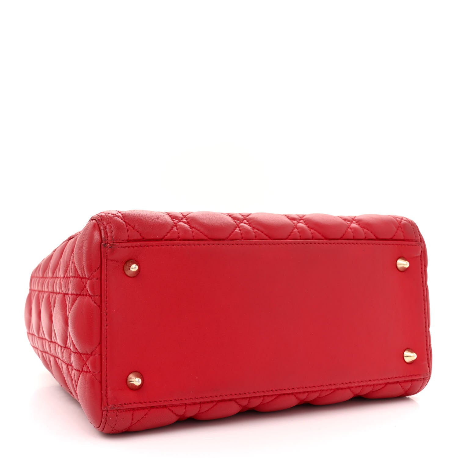 Christian Dior Lambskin Cannage Medium Lady Dior Red 4 of 16