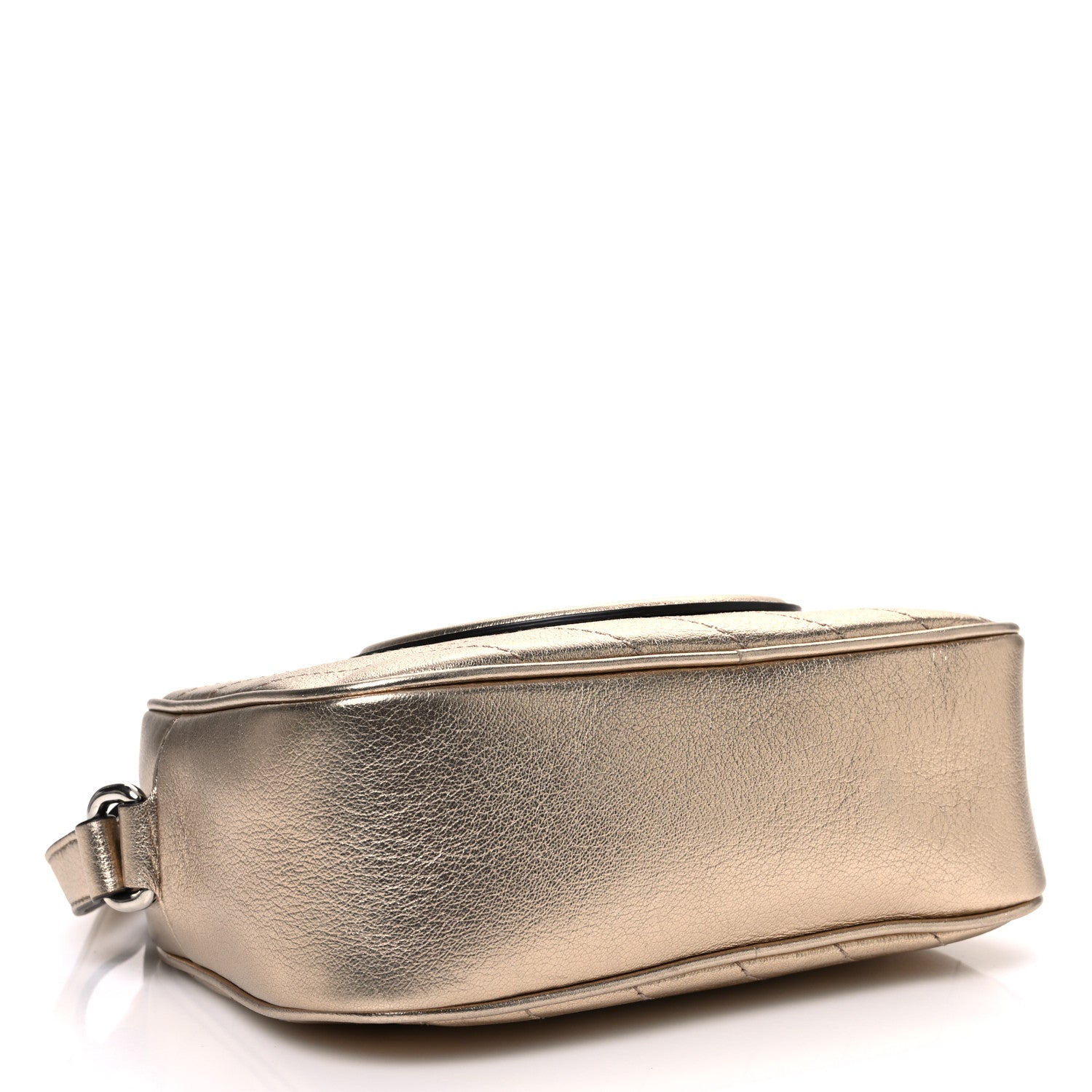Gucci Metallic Sakai Be Green Calfskin Diagonal Stitched Small Blondie Shoulder Bag Golden Beige 4 of 10