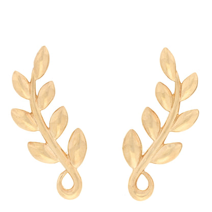 Tiffany 18K Yellow Gold Paloma Picasso Olive Leaf Climber Earrings 1 of 4