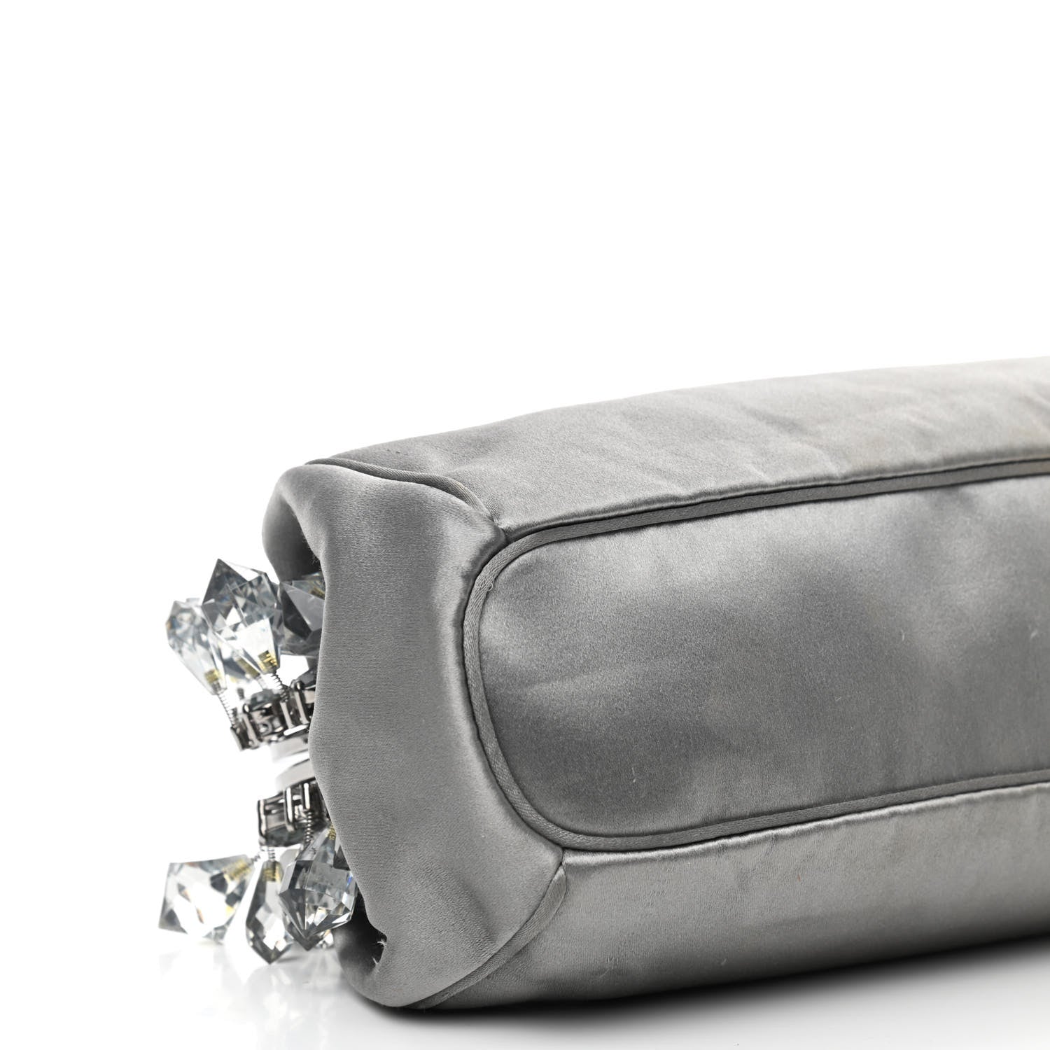 Prada Satin Crystal Clutch Grafite 9 of 13