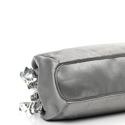 Prada Satin Crystal Clutch Grafite 9 of 13