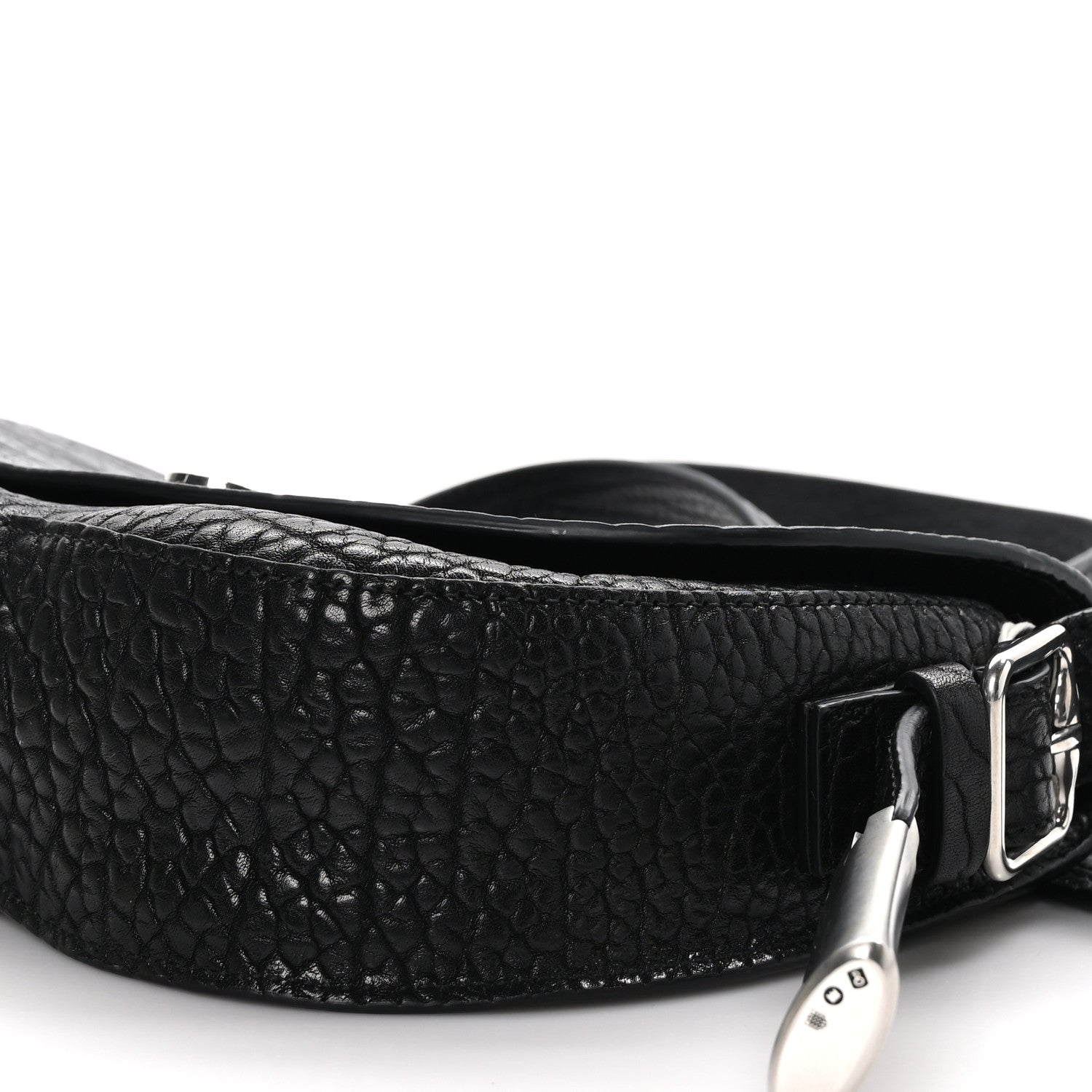 Burberry Grain Calfskin Chess Satchel Bag Black 8 of 9