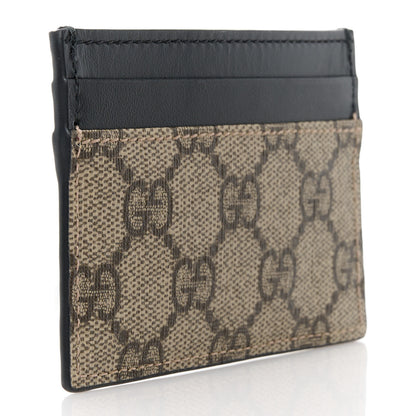 Gucci GG Supreme Monogram Calfskin Card Holder Beige Black 3 of 9
