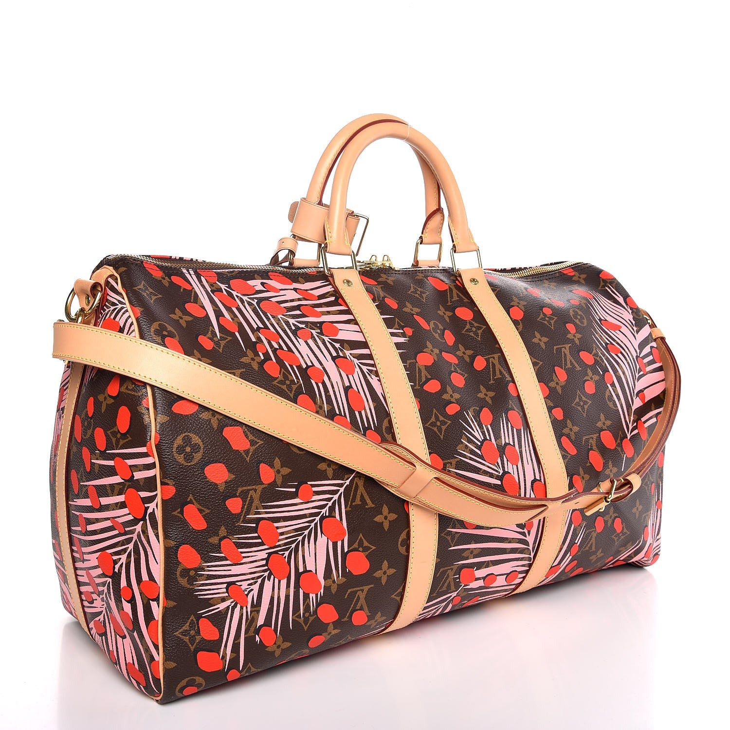 Louis Vuitton Monogram Jungle Dots Keepall Bandouliere 50 Sugar Pink Poppy 4 of 7