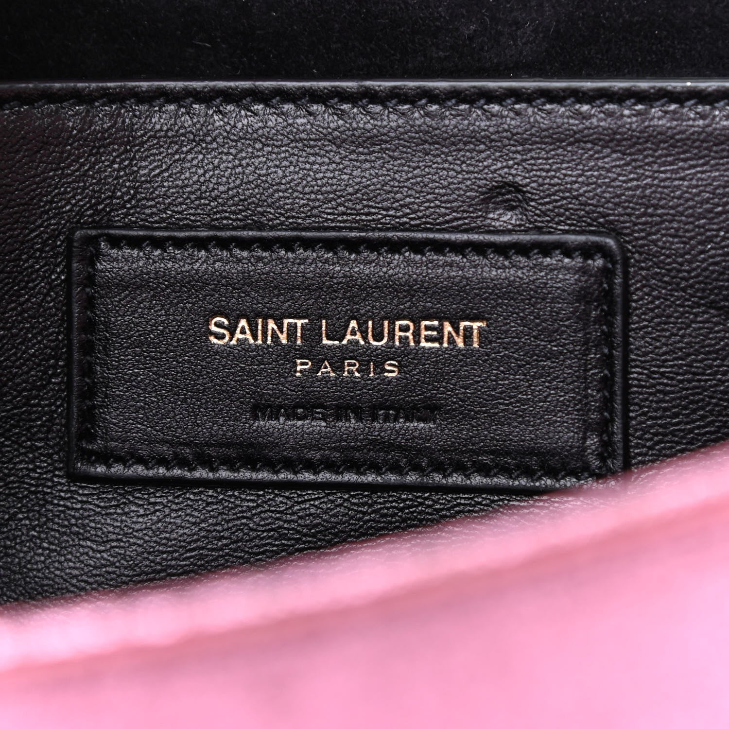 Saint Laurent Metallic Textured Calfskin Classic Monogram Cassandre Clutch Pink 6 of 6