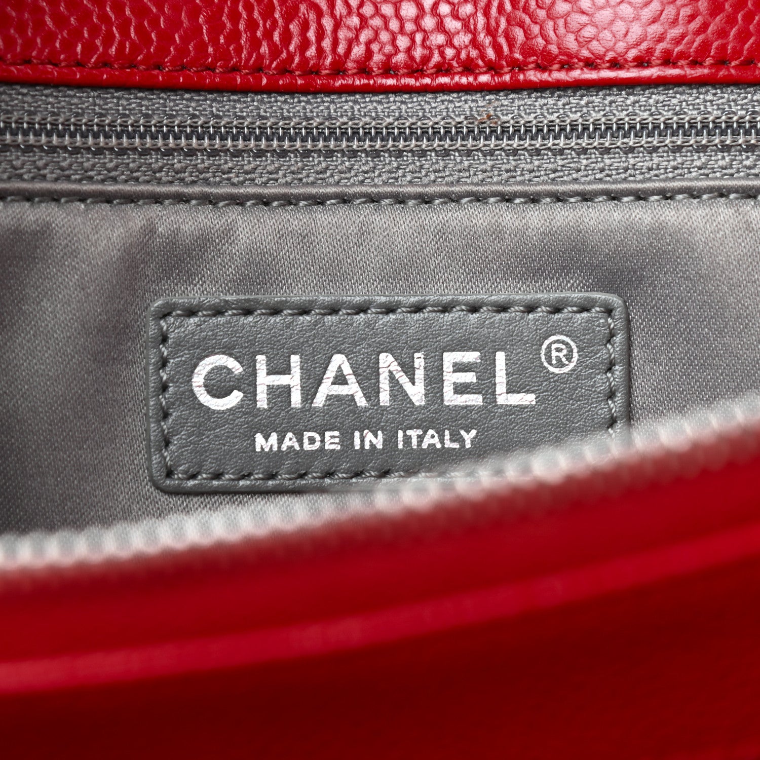 Chanel Caviar Quilted Grand Shopping Tote GST Red 6 of 10