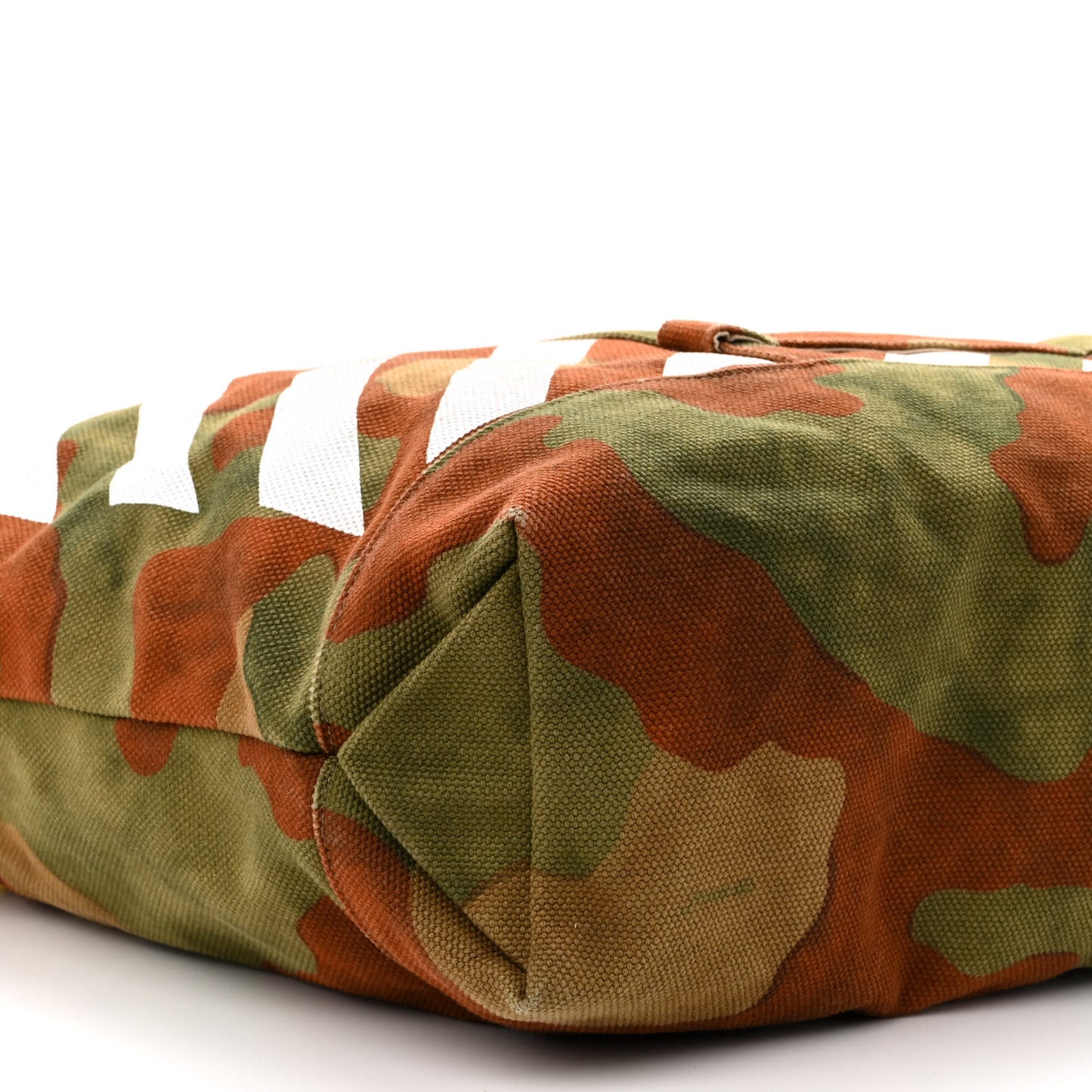 Polyester Striped Diag Camouflage Tote Multicolor