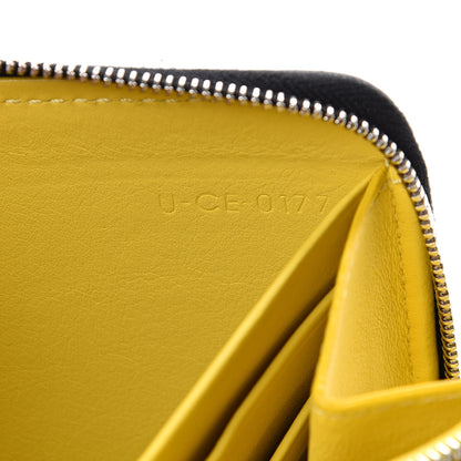 Celine Calfskin Large Zip Around Multifunction Wallet Black Citron 6 of 7