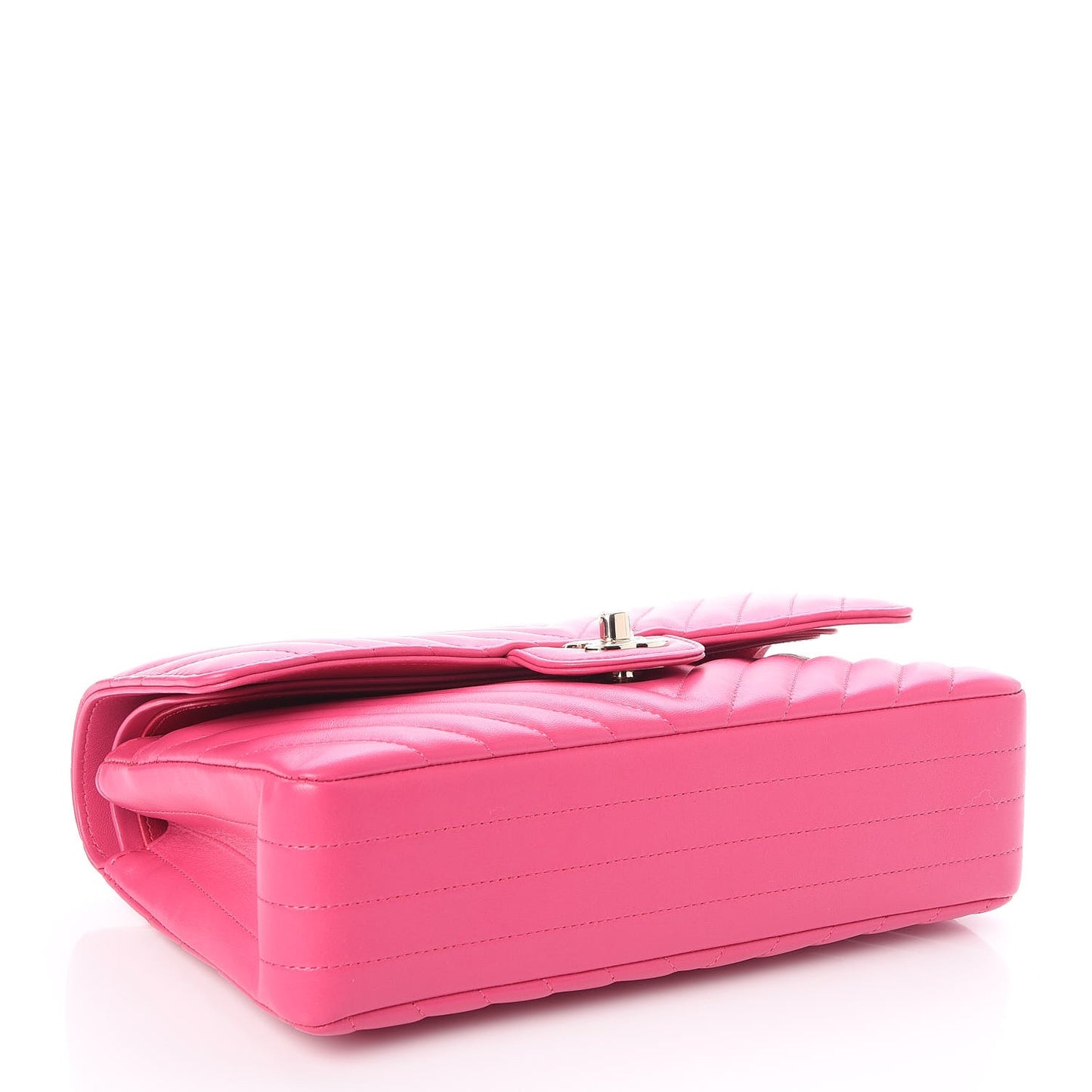 Lambskin Chevron Quilted Medium Double Flap Pink