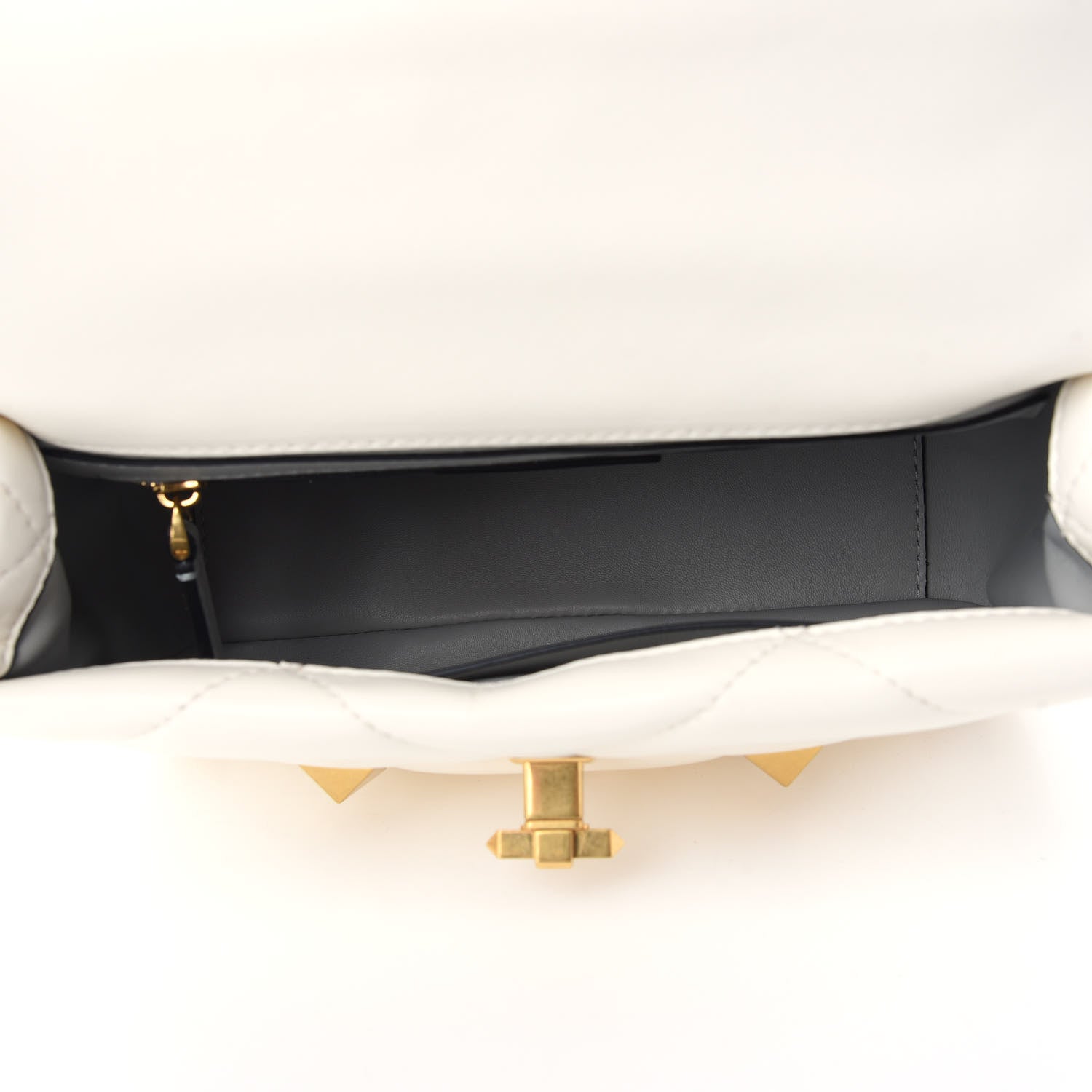 Valentino Garavani Nappa Large Roman Stud Shoulder Bag Ivory 5 of 8