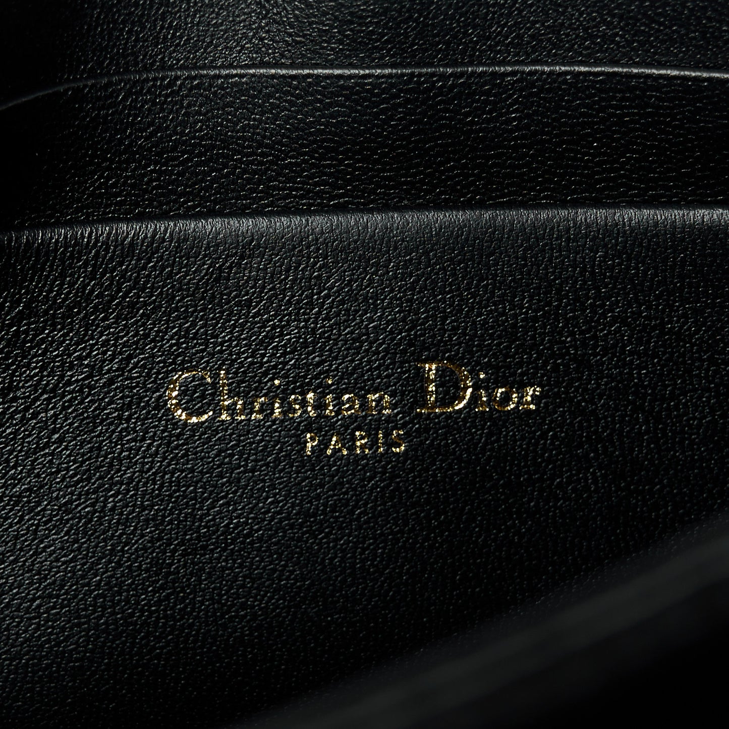 Lambskin Cannage Butterfly Studs Miss Dior Pouch Black