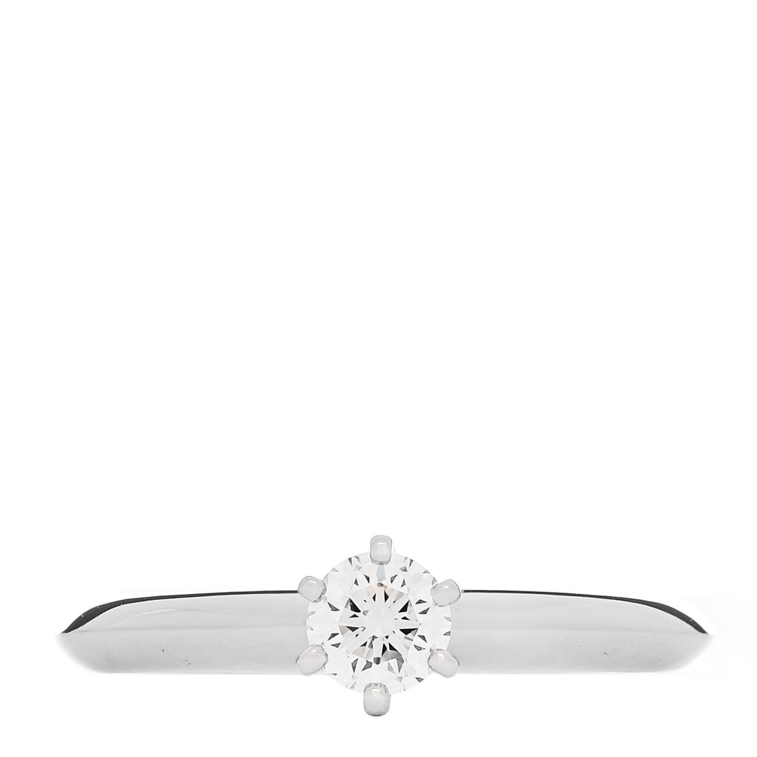Tiffany Platinum Diamond .21ct Solitaire Engagement Ring 45 3.5 1 of 6
