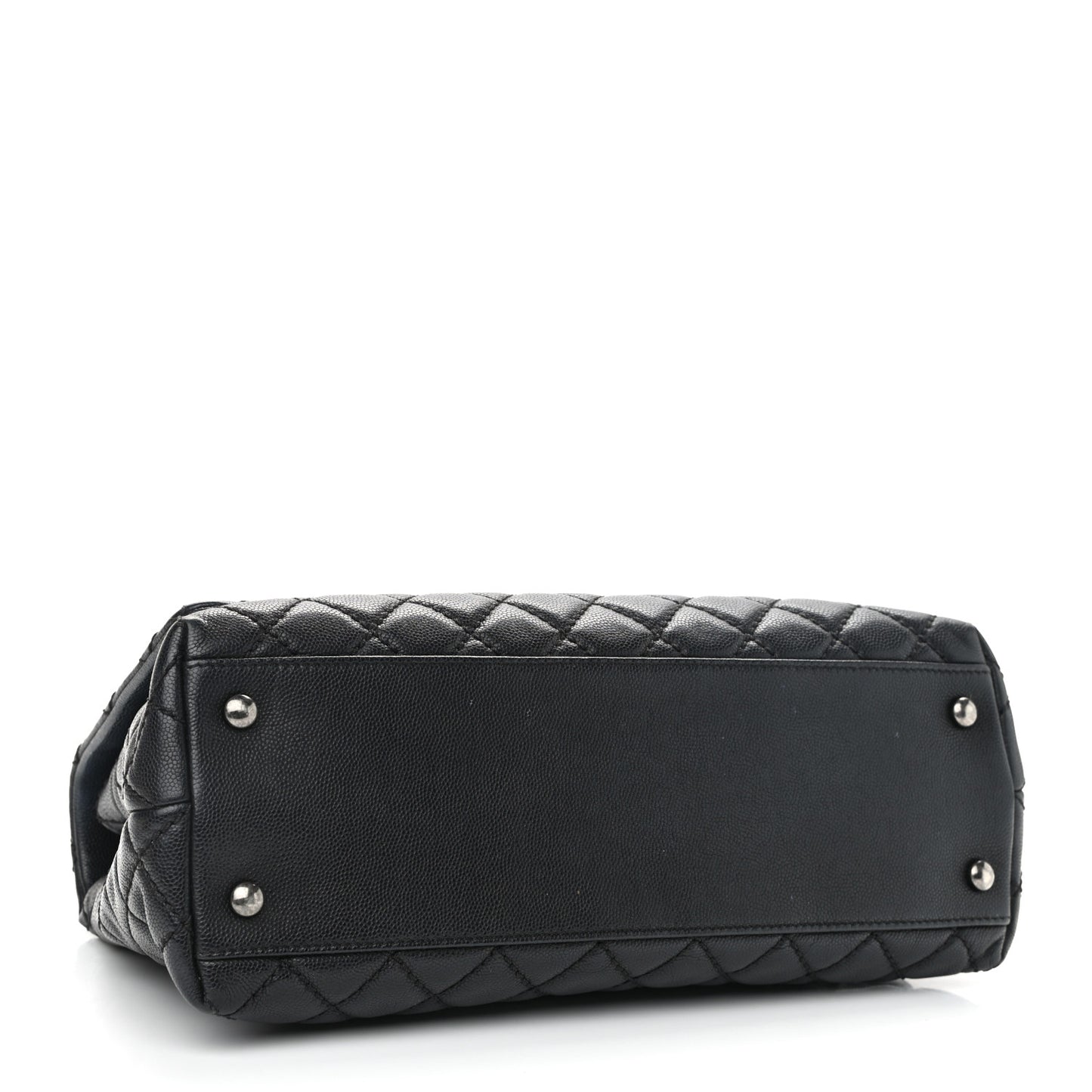 Caviar Quilted Small Coco Handle Flap Black