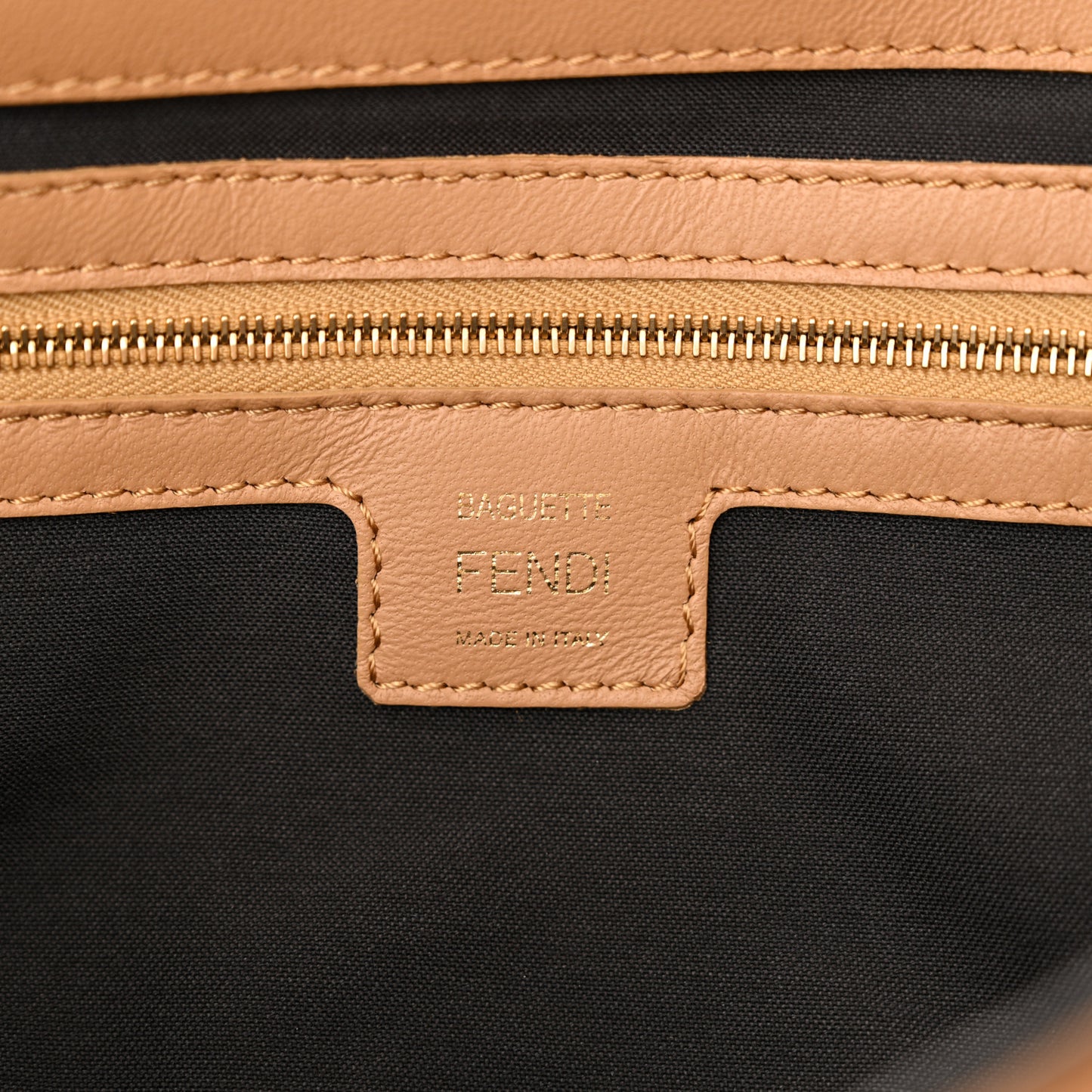 Nappa FF 1974 Embossed Baguette Miele Scuro