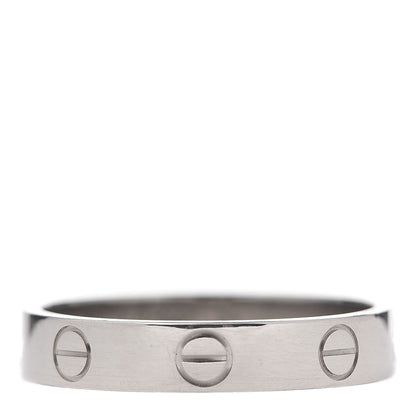 Cartier 18K White Gold 3.5mm LOVE Wedding Band Ring 54 6.75 1 of 4