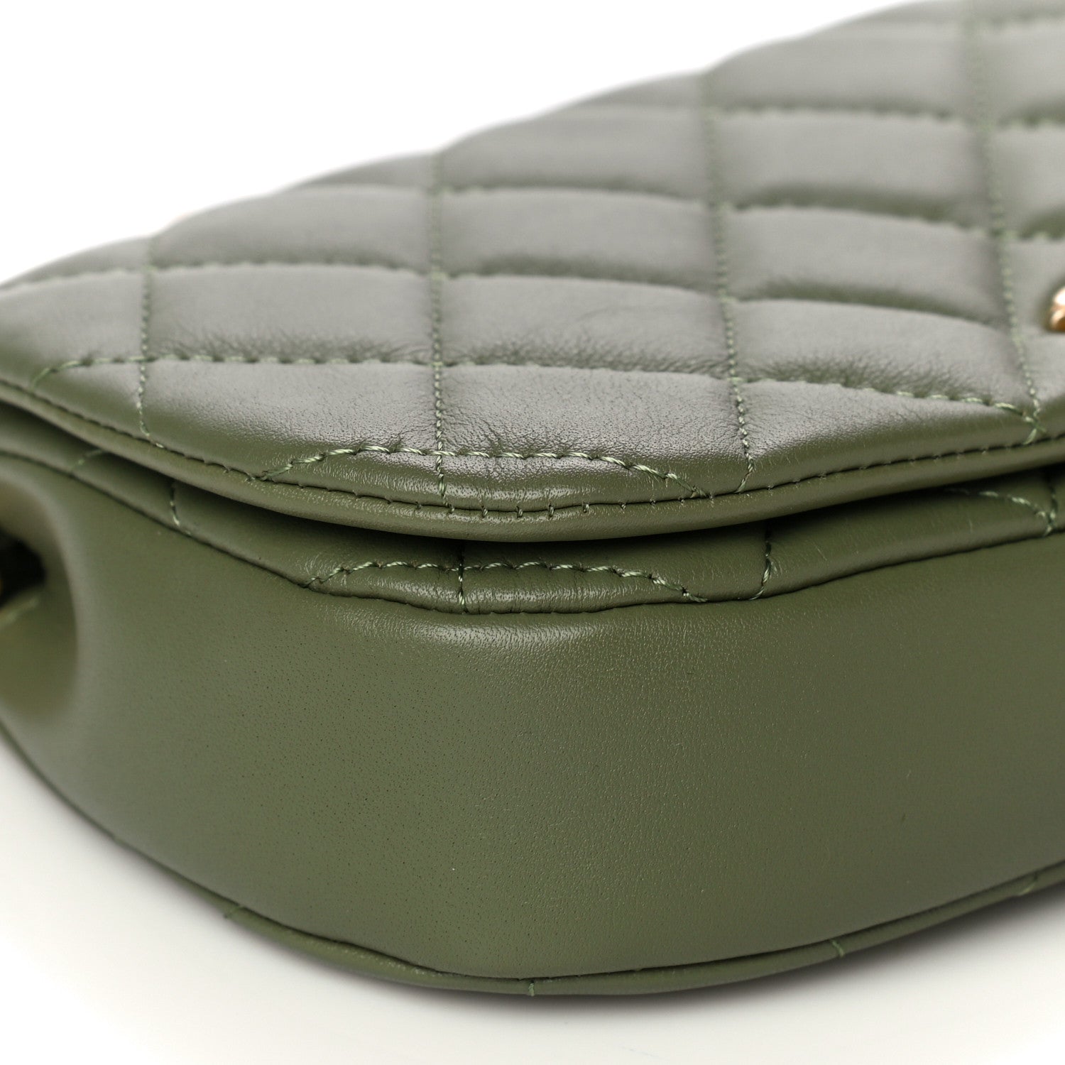 Chanel Calfskin Quilted Coco Mail Clutch With Chain Green 11 of 14