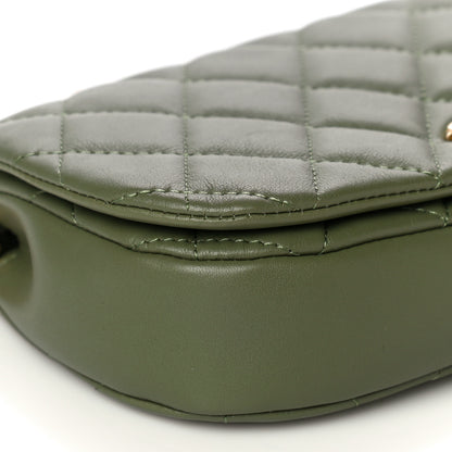 Chanel Calfskin Quilted Coco Mail Clutch With Chain Green 11 of 14