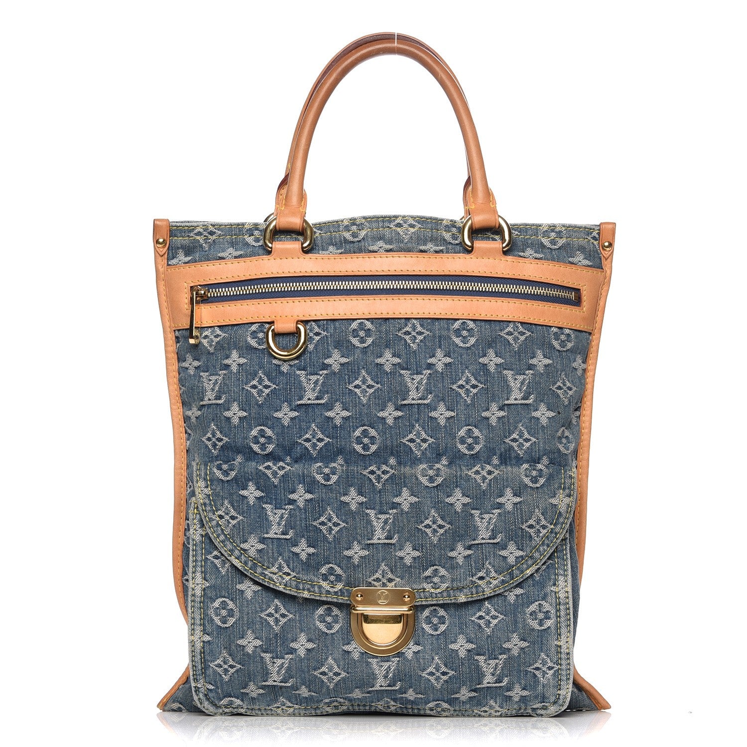 Louis Vuitton Monogram Denim Sac Plat Blue 1 of 8