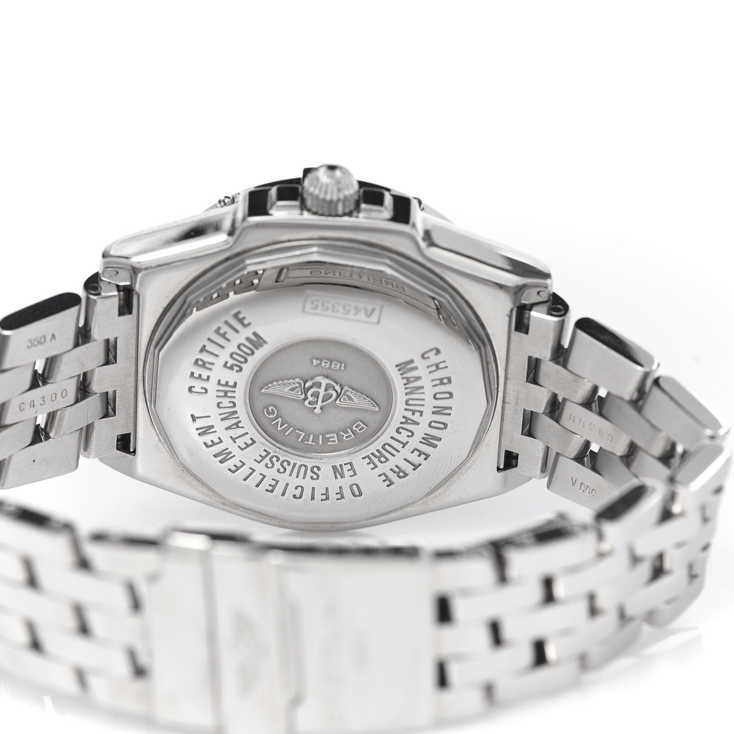 Breitling Stainless Steel 43mm Headwind Day Date Automatic Watch Black A45355 5 of 6