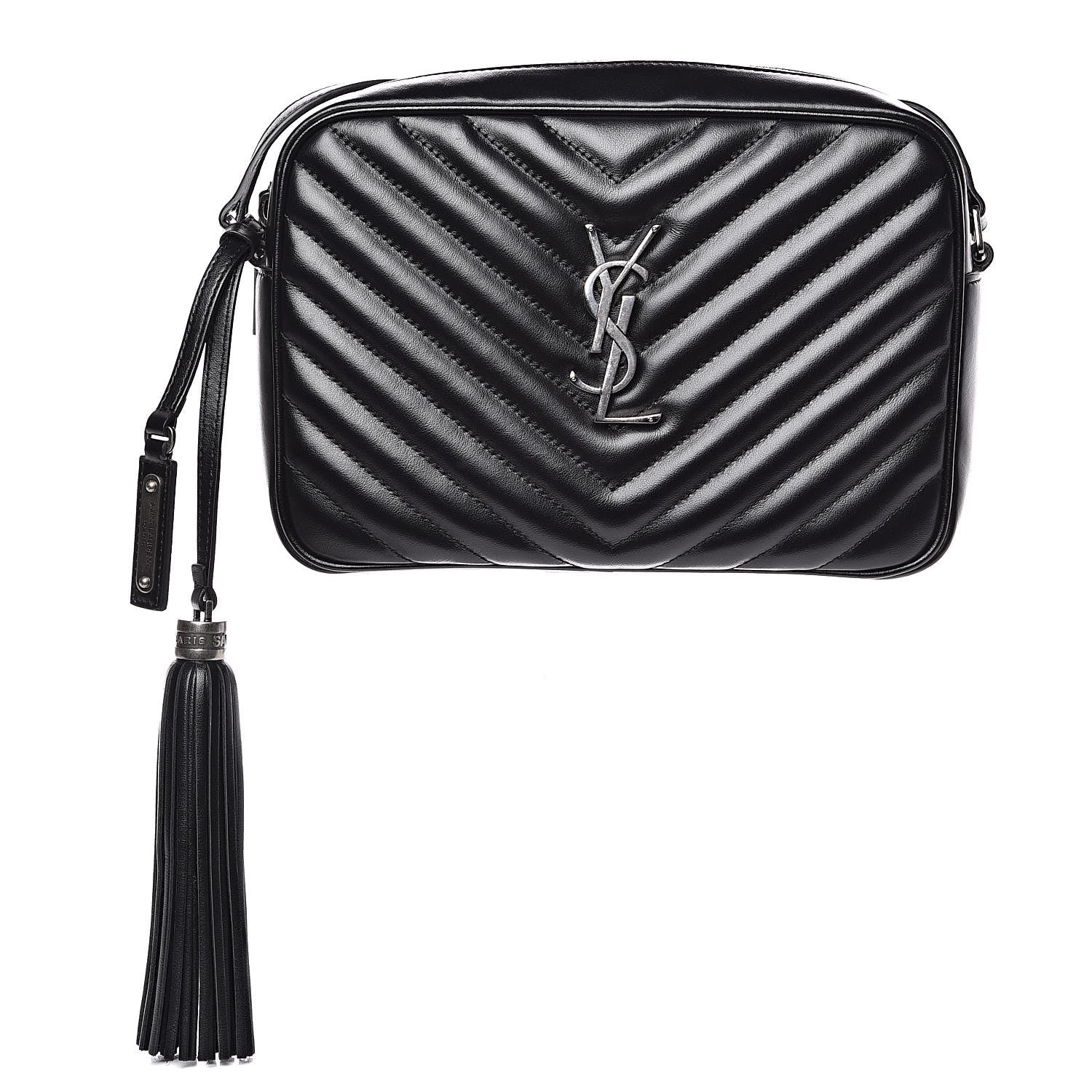 Saint Laurent Calfskin Matelasse Monogram Lou Camera Bag Black 1 of 8