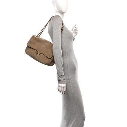 Chanel Suede Calfskin Small Souplissimo Maxi Flap Dark Beige 2 of 10