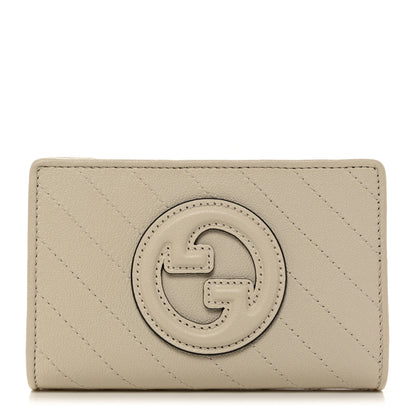 Gucci Sakai Be Green Calfskin Diagonal Stitched Blondie Travel Wallet Mystic White 1 of 9