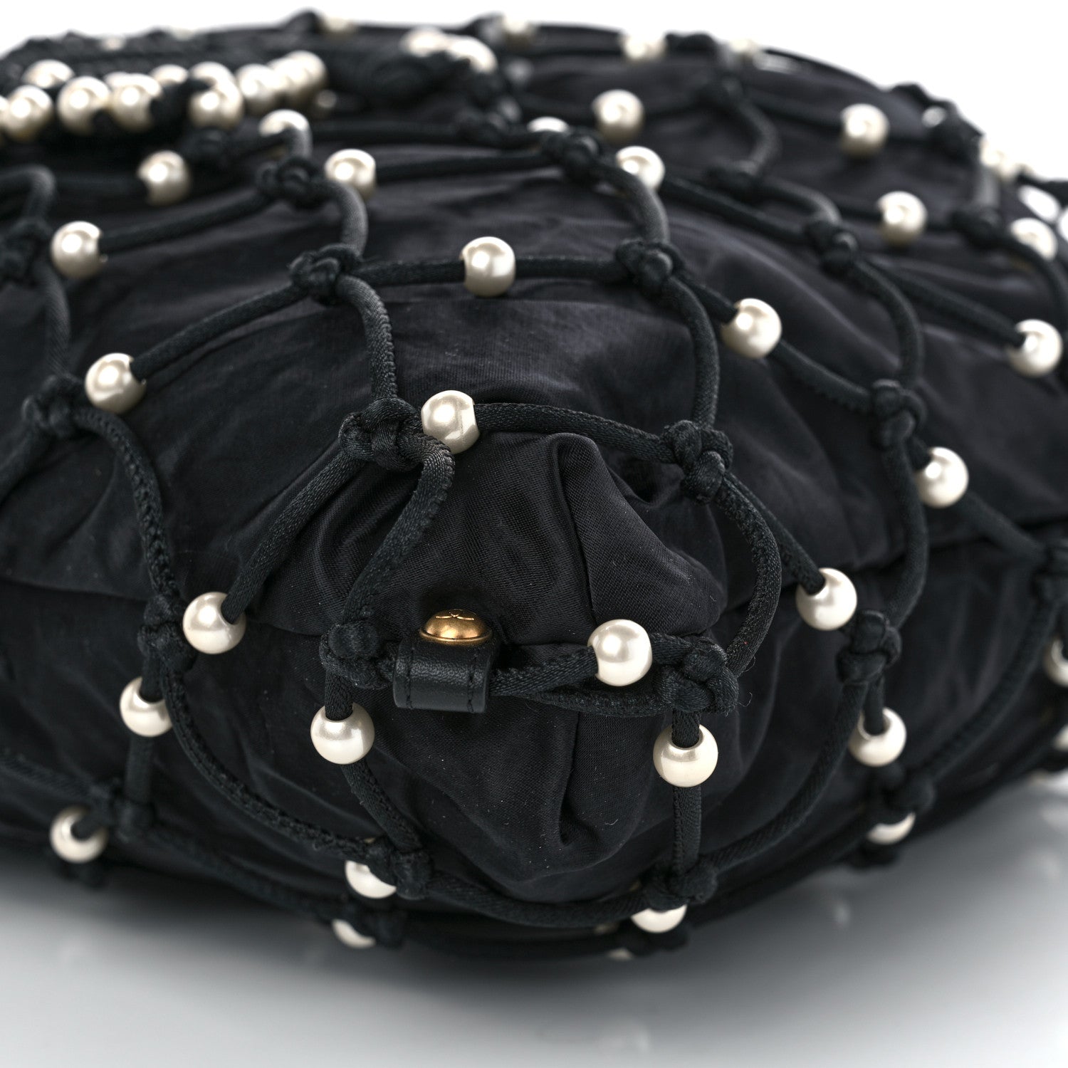 Chanel Nylon Pearl Coco Beach Net Tote Black 10 of 11