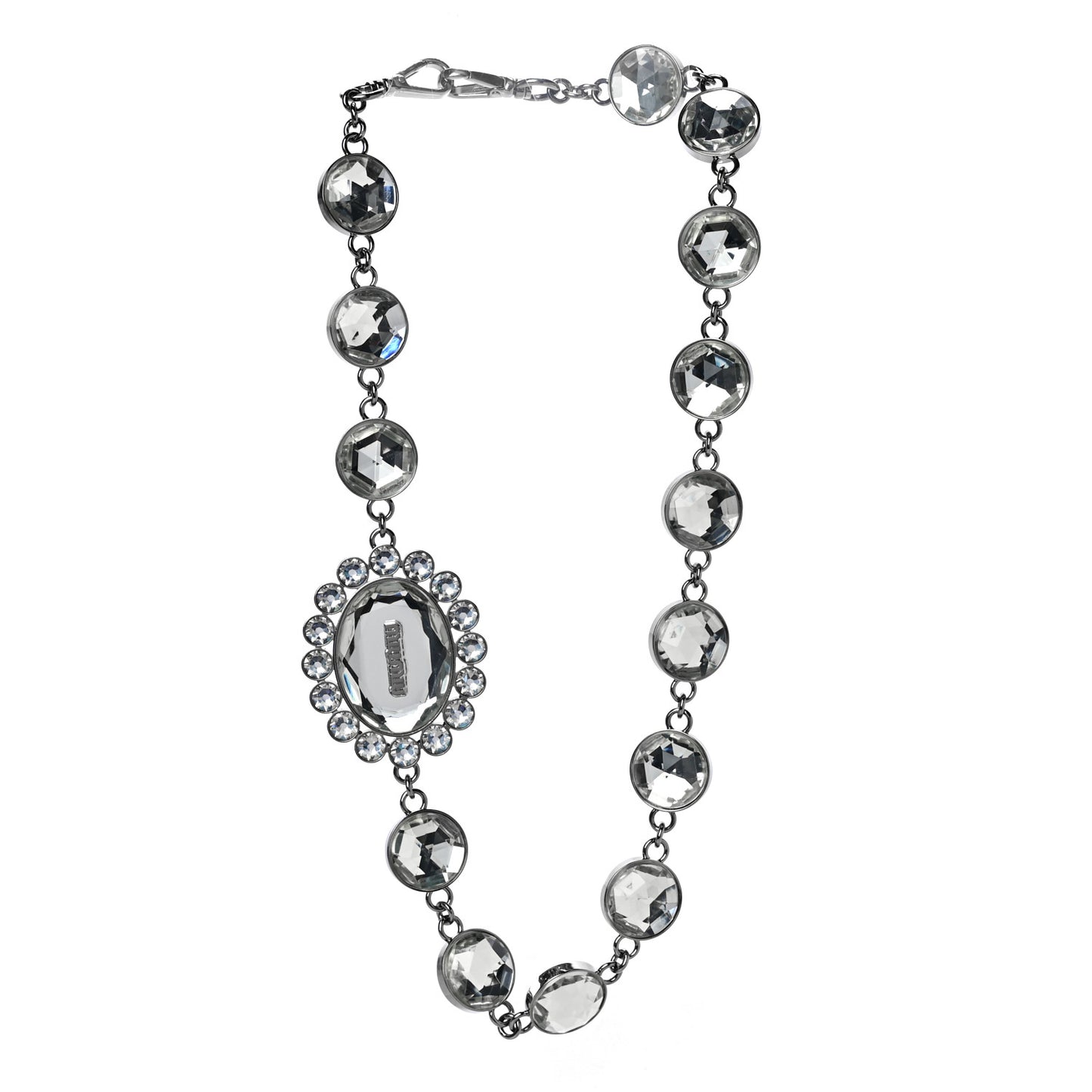 Nappa Matelasse Crystal Flap Clutch Cromo