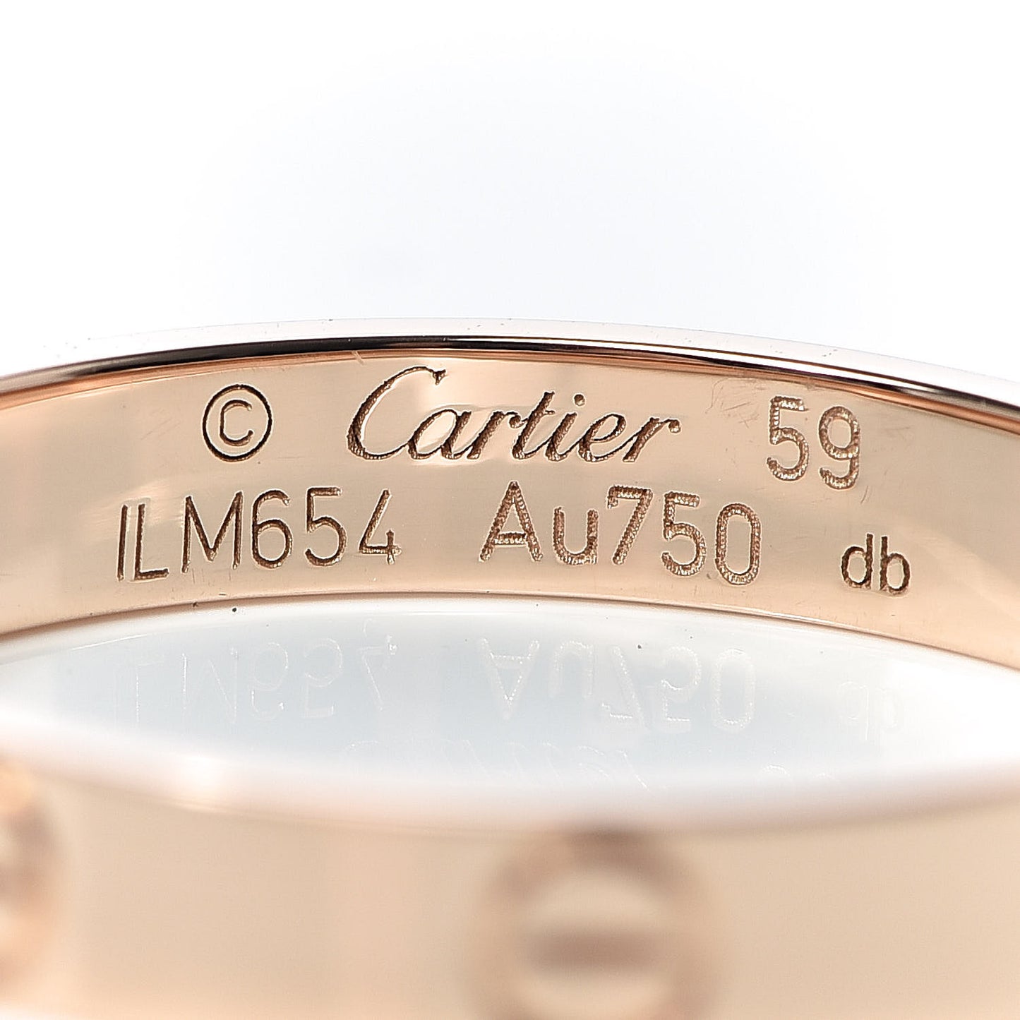 18K Pink Gold 3.5mm LOVE Wedding Band Ring 59 8.75
