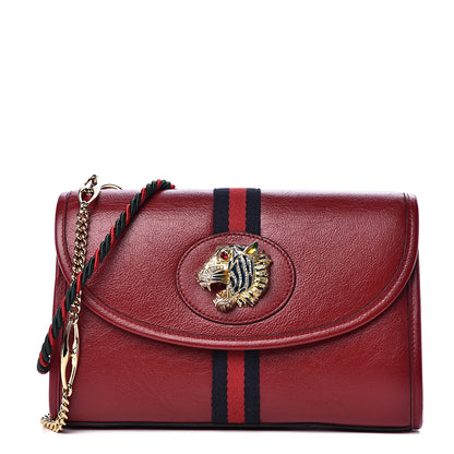 Gucci Textured Calfskin Web Rajah Slim Flap Shoulder Bag Romantic Cherry 1 of 9