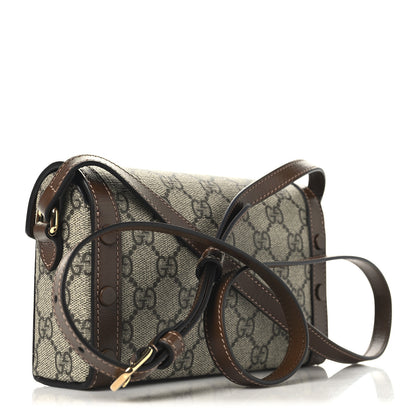 Gucci GG Supreme Monogram Mini Horsebit 1955 Shoulder Bag Beige Brown Sugar 3 of 12