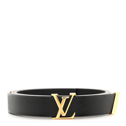 Louis Vuitton Calfskin Embossed 20MM LV Initiales Belt 75 30 Black 1 of 6