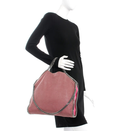 Stella McCartney Shaggy Deer Tri-Color Falabella Fold Over Tote Pink 2 of 10