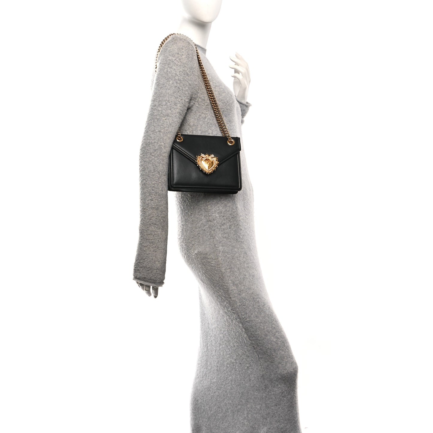 Smooth Calfskin Medium Devotion Crossbody Bag Black