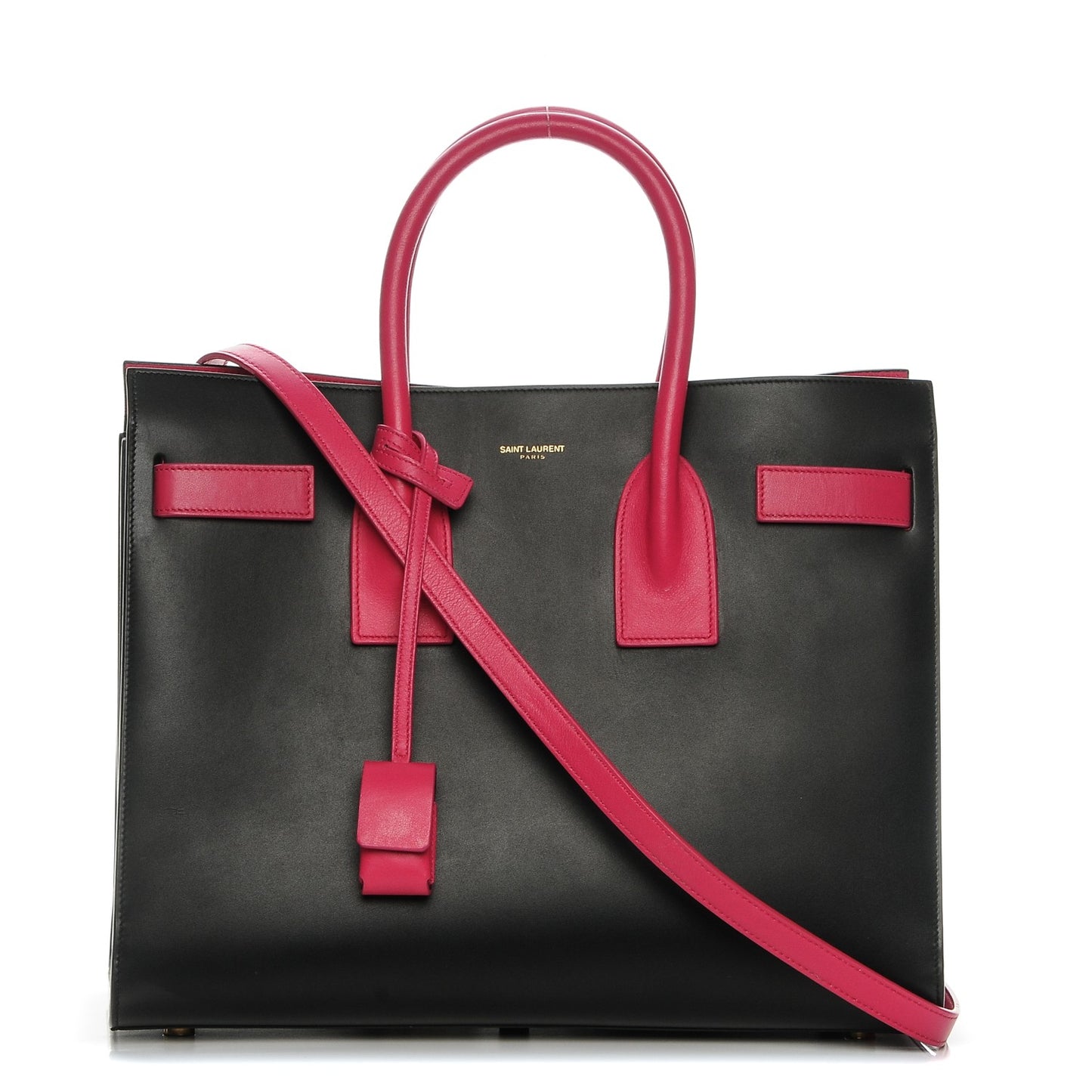 Grained Calfskin Small Sac De Jour Black Pink