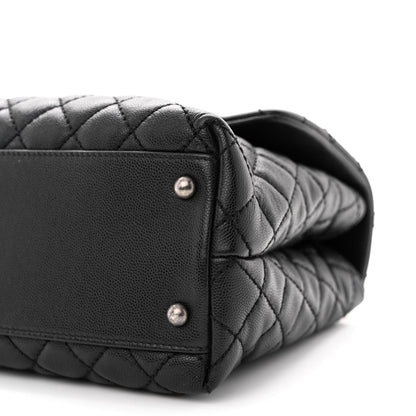 Chanel Caviar Lizard Quilted Medium Coco Handle Flap Black 10 of 14
