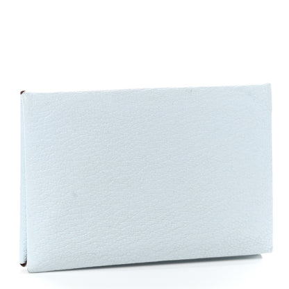 Hermes Chevre Mysore Verso Calvi Card Case Bleu Brume Brique 4 of 8