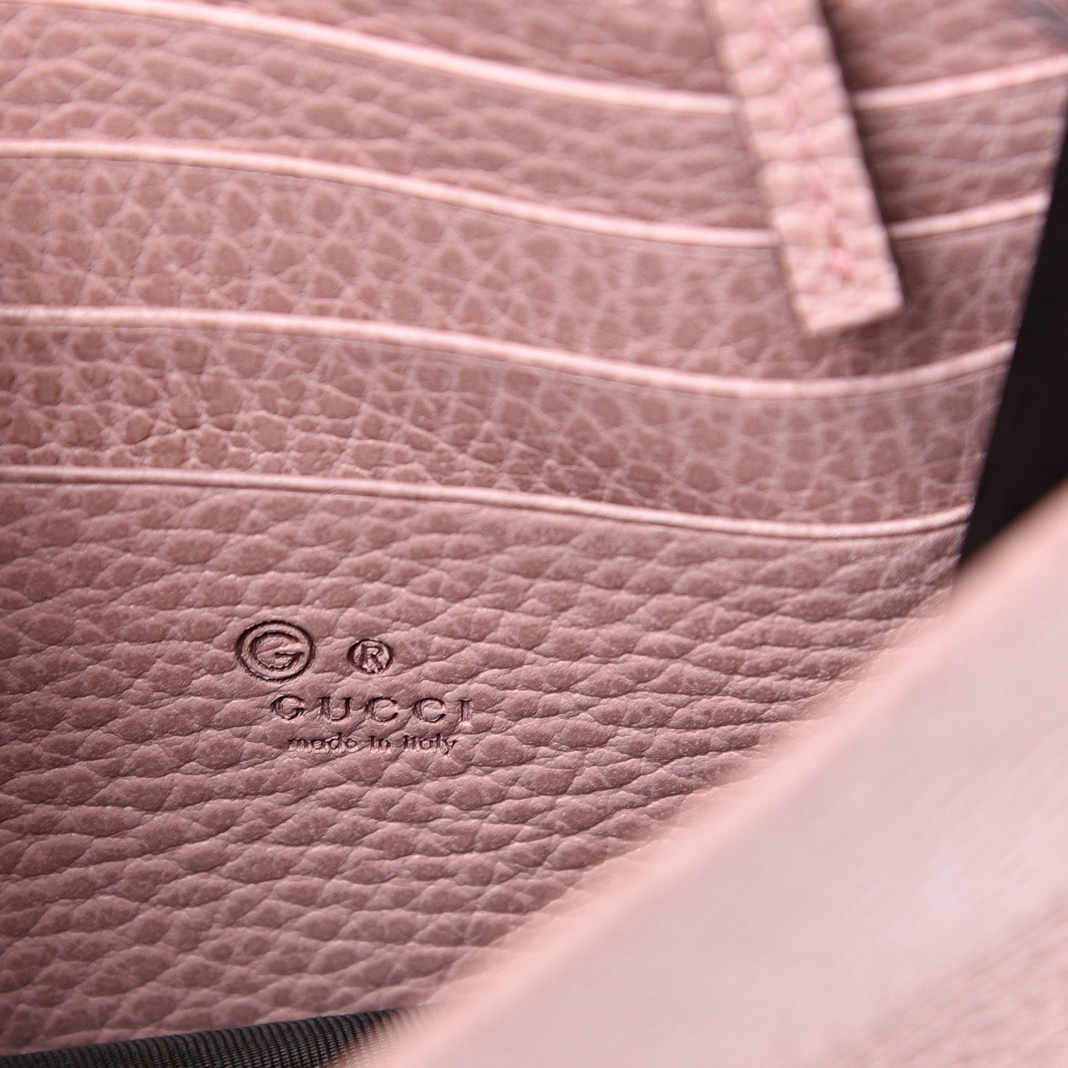 Gucci Dollar Calfskin Interlocking G Chain Wallet Soft Pink 5 of 13