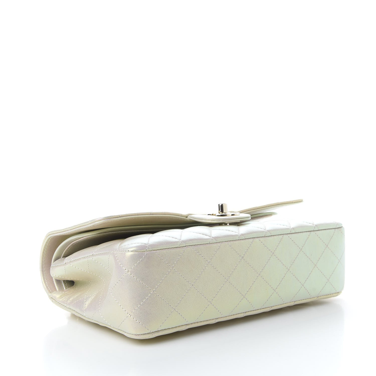Chanel Iridescent Lambskin Quilted Medium Double Flap Ivory 4 of 10