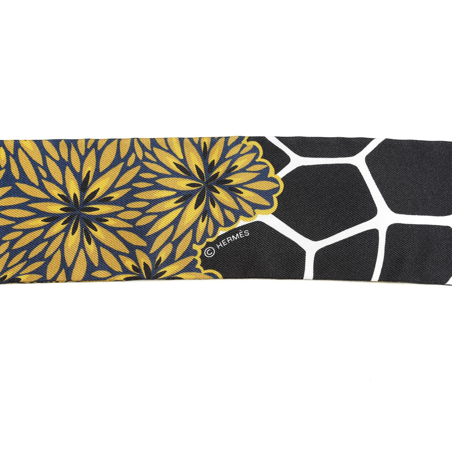 Hermes Silk Three Graces Twilly Black Gold Taupe 3 of 5